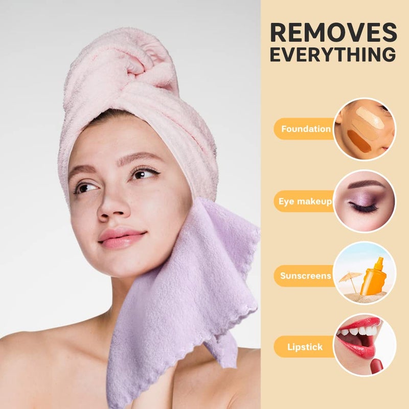 SUNLAND Microfiber Face Cloth Reusable Makeup Remover Facial Cleansing Towel Ultra Soft Face Washcloth 12inchx12inch 12 Pack Multicolor - Image 2